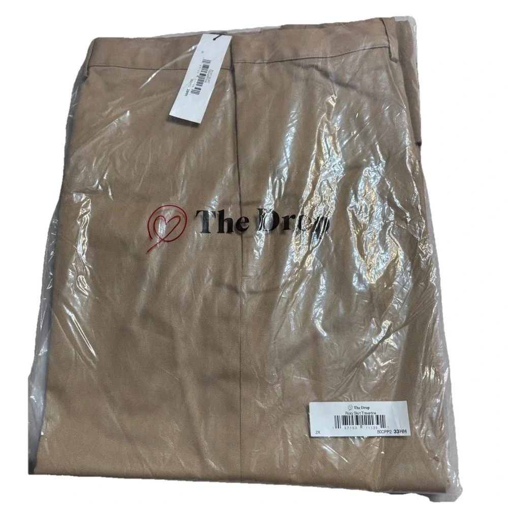 The‎ Drop Women's Roxy Suiting Column Skirt Travertine Dress Beige Khaki NEW 2XL